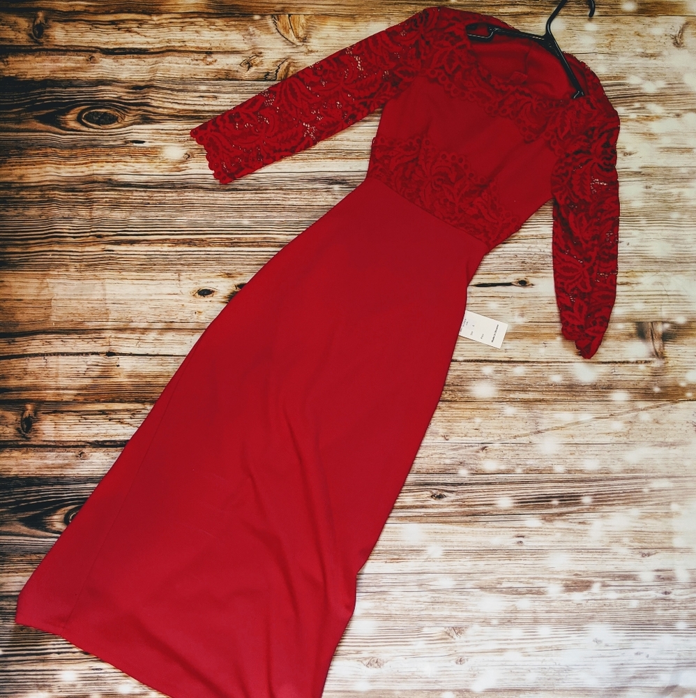 Crimson Red, Tight, Backless Dress